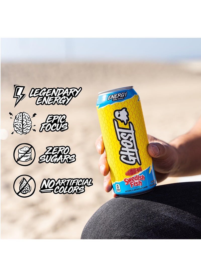 Ghost Ghost, Energy Zero Sugar Sour Patch Kids, Swedish Fish, 473ml, Pack of 12  - Image 2
