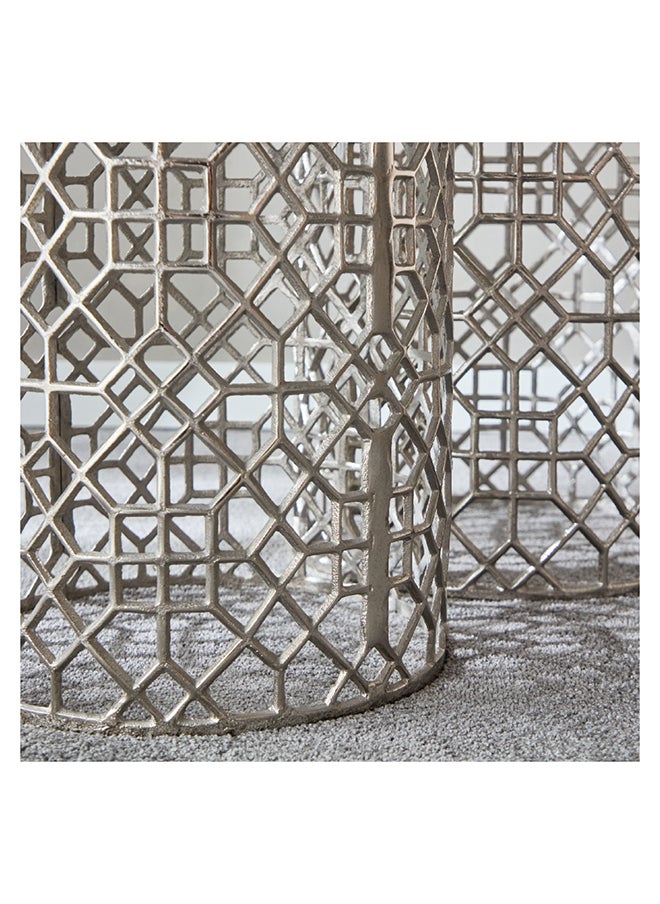 Home Box طاولة تزيين ذات سطح رخام طقم مكون من قطعتين 42 × 46 × 42 سم  - Image 5