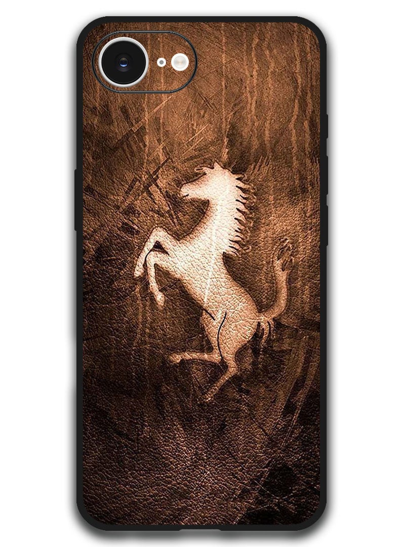 Theodor Case Compatible with Apple iPhone 16e 6.1 Inch Protection Shockproof Bumper Cover - Leather Horse - Image 1