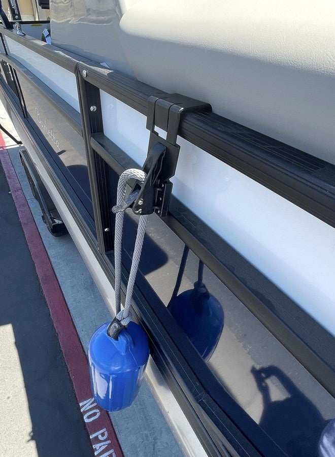 Danik Hook Marine Fender Hanger (Made in USA) – Knotless Adjustable C-Clip for Fast Fender Height Changes – Fits Square & Rectangular Rails on Pontoon and Deck Boats - Image 5