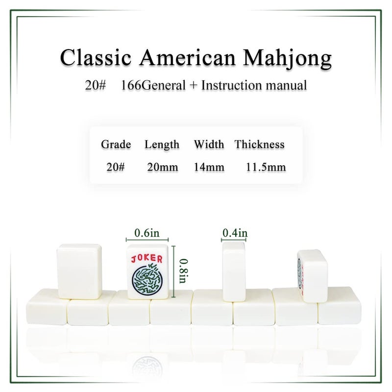 drizzle Travel Mini American Mahjong Set - 166 White Tiles Includes Jokers 0.8" White Melamine Material - with Racks Instructions and Panda Bag 2.20 Pounds - Image 5