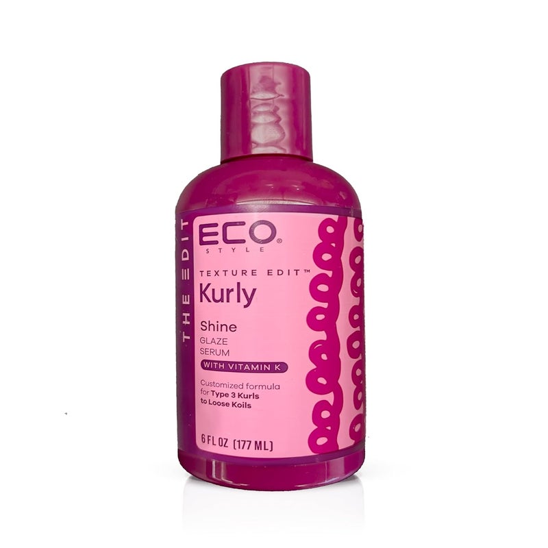 Eco Style Texture Edit Kurly Shine Glaze Serum for Type 3 curly hair  A sulfatefree mediumweight hair styling products that adds natural luster and softens curls and loose coils 6 oz