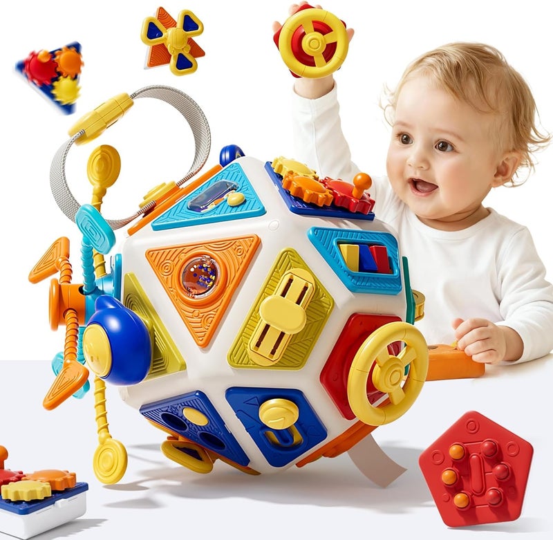 CENXI 22‑in‑1Toddler Busy Board Activity Cube Toys, Montessori Sensory Toy & Travel Leaning for Toddlers, Early Education Active Toy and Fine Motor Skills Development Toy - Image 1