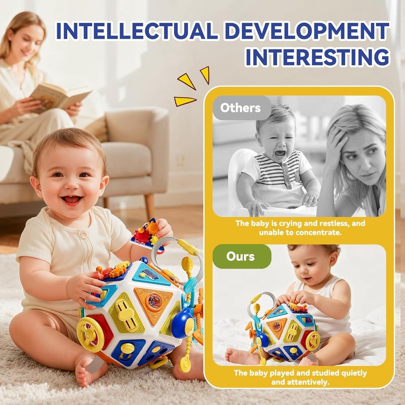 CENXI 22‑in‑1Toddler Busy Board Activity Cube Toys, Montessori Sensory Toy & Travel Leaning for Toddlers, Early Education Active Toy and Fine Motor Skills Development Toy - Image 4