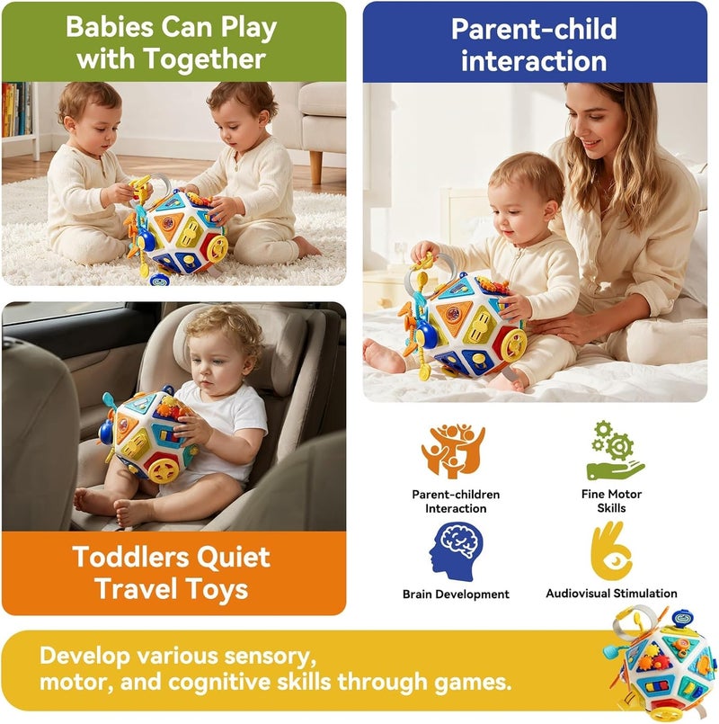 CENXI 22‑in‑1Toddler Busy Board Activity Cube Toys, Montessori Sensory Toy & Travel Leaning for Toddlers, Early Education Active Toy and Fine Motor Skills Development Toy - Image 5