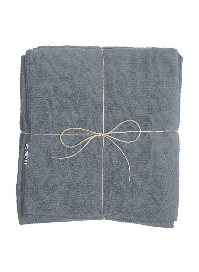 Fromm Softees Microfiber Salon Hair Towels for Hairstylists, Barbers, Spa, Gym in Granite Blue, 16" by 29", 10 count | Perfect Hair Care Towel for Drying Curly, Long, Wavy Hair - Image 2