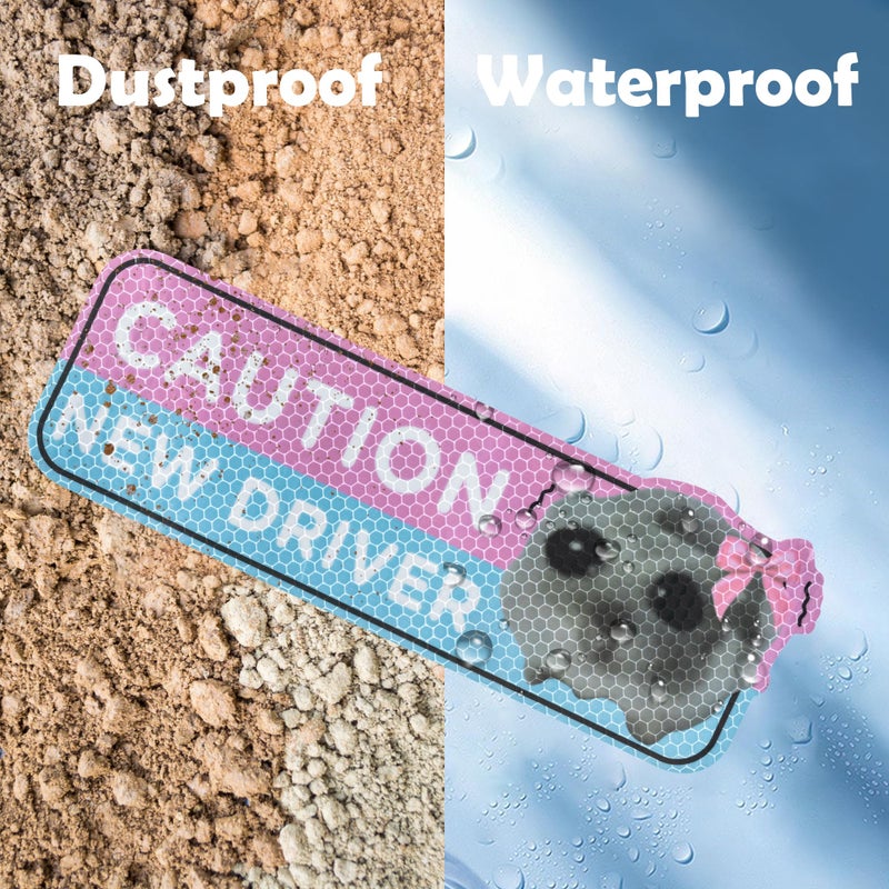 CNhoqc New Student Driver Magnet - 4pcs Shivering Hamster Please Be Patient New Student Driver Automotive Car Magnet Reflective Safety Warning Attention Sign Reusable Removable Novice Bumper Sticker - Image 5