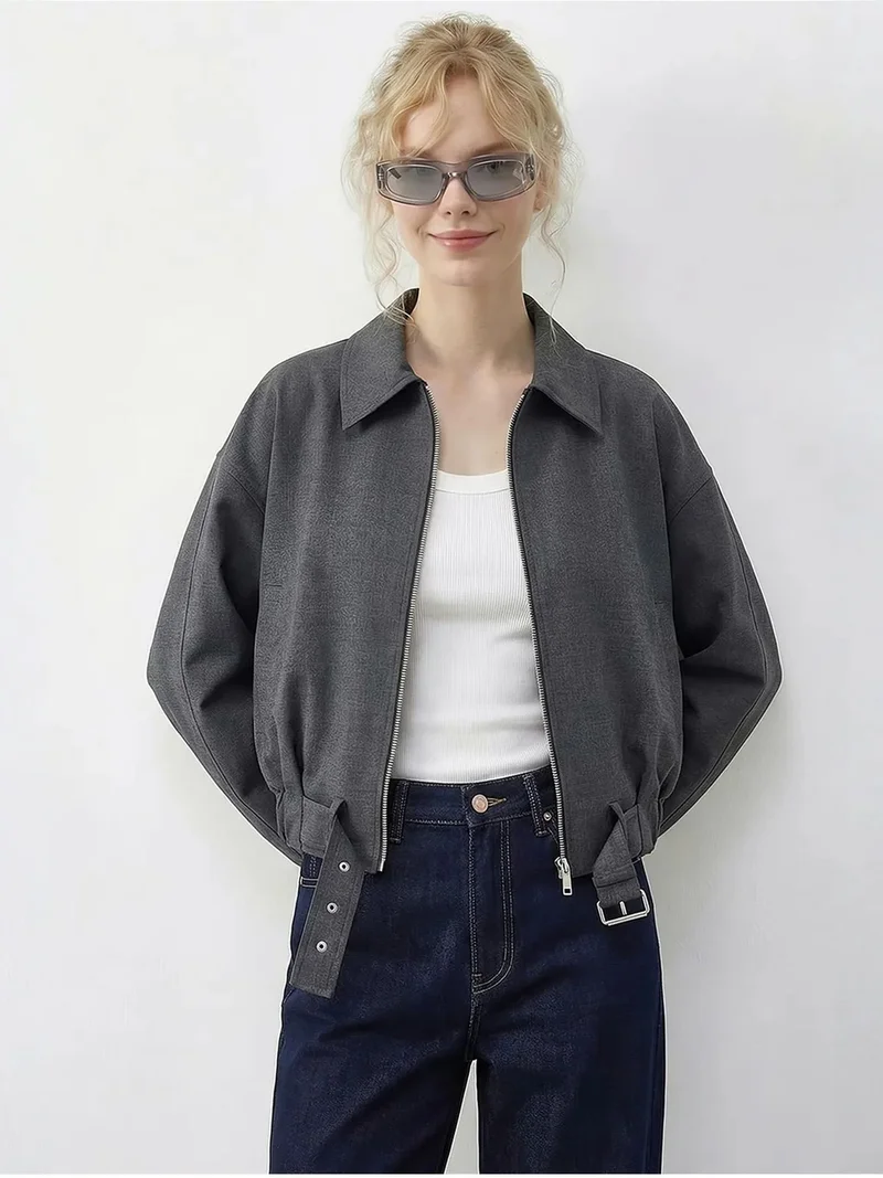 بيانكو لوتشي LUCCI Belted Oversized Bomber Jacket
