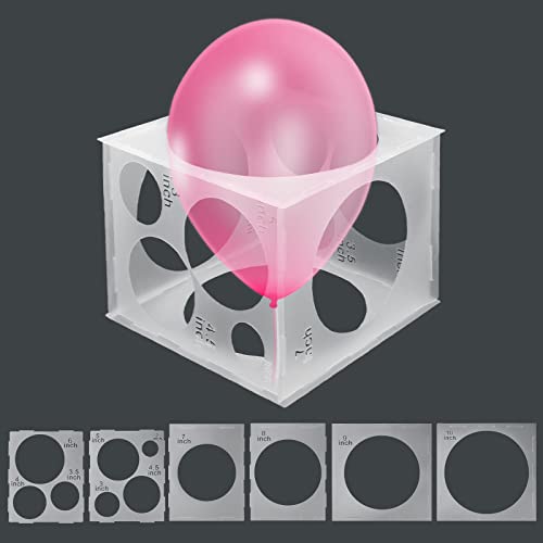 Catcan 11 Holes Balloon Sizer Cube Box Catcan 210 Inch Collapsible Plastic Balloon Size Measurement Tool for Party Balloon Arches Columns Decoration - Image 1
