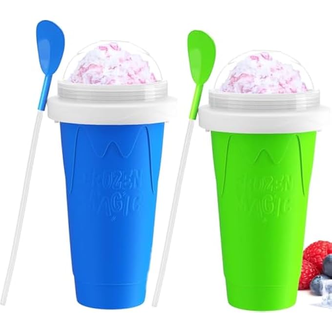 Unity Slushy Cup 2Pack  Frozen Magic Squeeze Cup For Making Slushies Smoothies And Milkshakes  Reusable Instant Cooling Maker For Kids And Adults  Fun  Easy To Use Assorted Colors - Image 1