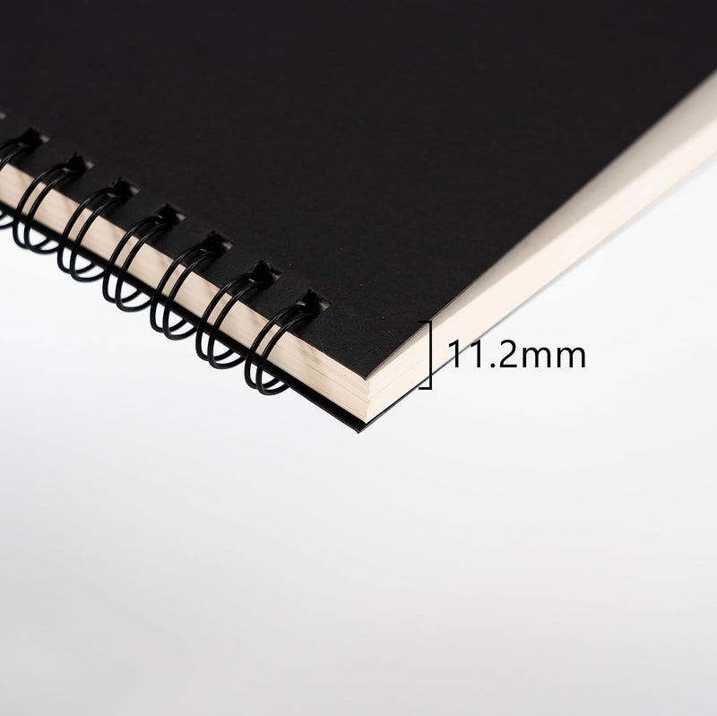 DSTELIN 9 inch x 6 inch 100GSM Blank Spiral Notebook 2Pack Soft Cover Sketch book 160 Pages  80 Sheets Black  - Image 4