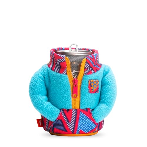 Puffin  The Fleece Jacket  Insulated 12 oz Can Cooler I Beer Bottle  Soda Can Insulator Keep Drinks and Beverages Cold  Totally Teal