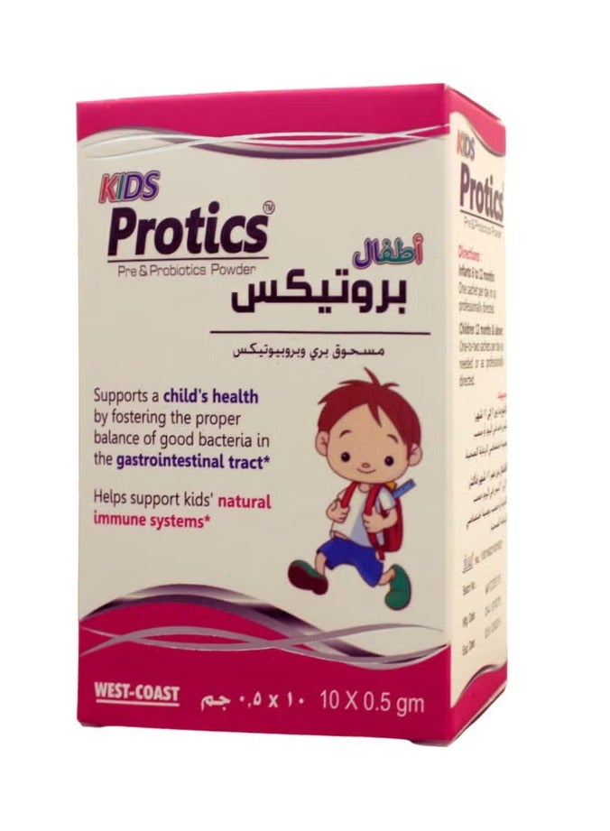 Protics Kids Pre & Probiotic Oral Powder Sachets 0.5g, Pack of 10's