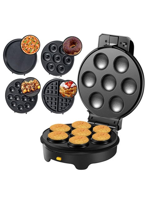 5 IN 1 Multi Snacks Maker with Donut-Meatball-Waffle-Cake-Pizza Non Stick Detachable Plates,1000W,SK-08093