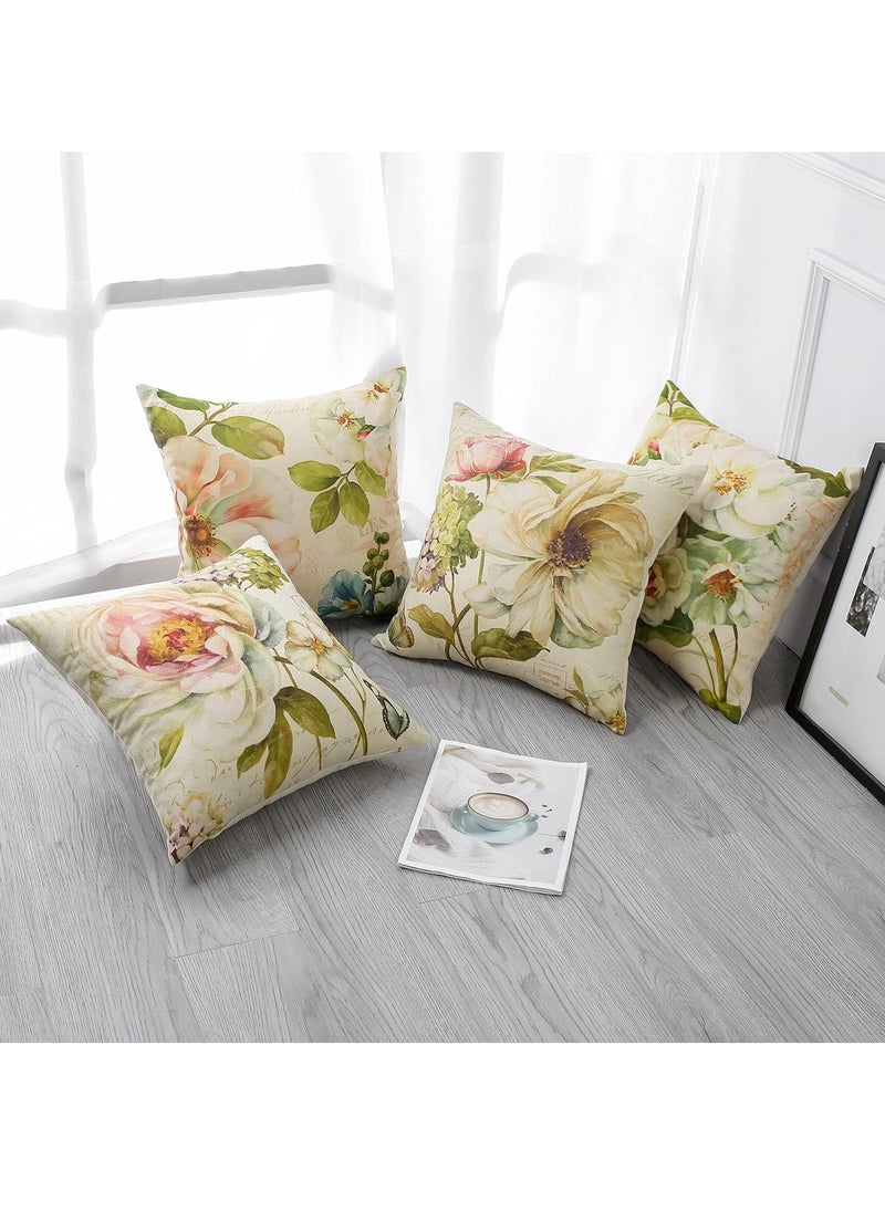 FASHION HOME مجموعة من 4 أغطية وسائد مزخرفة لغرف المعيشة والحديقة والديكور الخارجي  - Image 4
