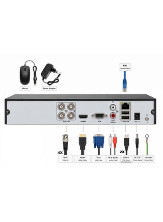 Hikvision iDS-7204HUHI-M1/E Turbo AcuSense 4 Channel Hybrid DVR – 8MP & 4K Ultra HD – Supports HDTVI / AHD / HDCVI / CVBS Analog Cameras – H.265 Pro+ - view 3