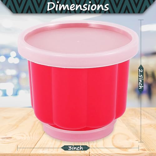 Home-X Set of 6 Small Plastic Cups with Lids - Reusable Plastic Dessert Molds for Jello, Gelatin, Ice Cream - Food and Dishwasher Safe Small Freezer Containers for Making Desserts - Image 4