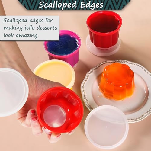 Home-X Set of 6 Small Plastic Cups with Lids - Reusable Plastic Dessert Molds for Jello, Gelatin, Ice Cream - Food and Dishwasher Safe Small Freezer Containers for Making Desserts - Image 3