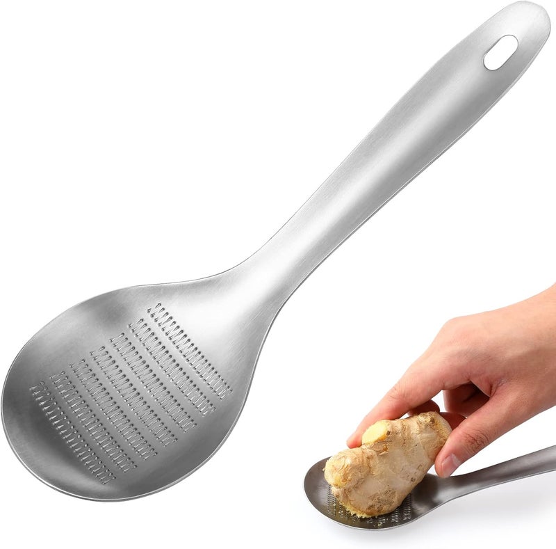 comfrt Ginger Crusher Garlic Press Mincer Spoon Shape Stainless Steel Hand Dicer Spice Crushing Tool Peeler Squeezer for Nuts Seeds - Image 1