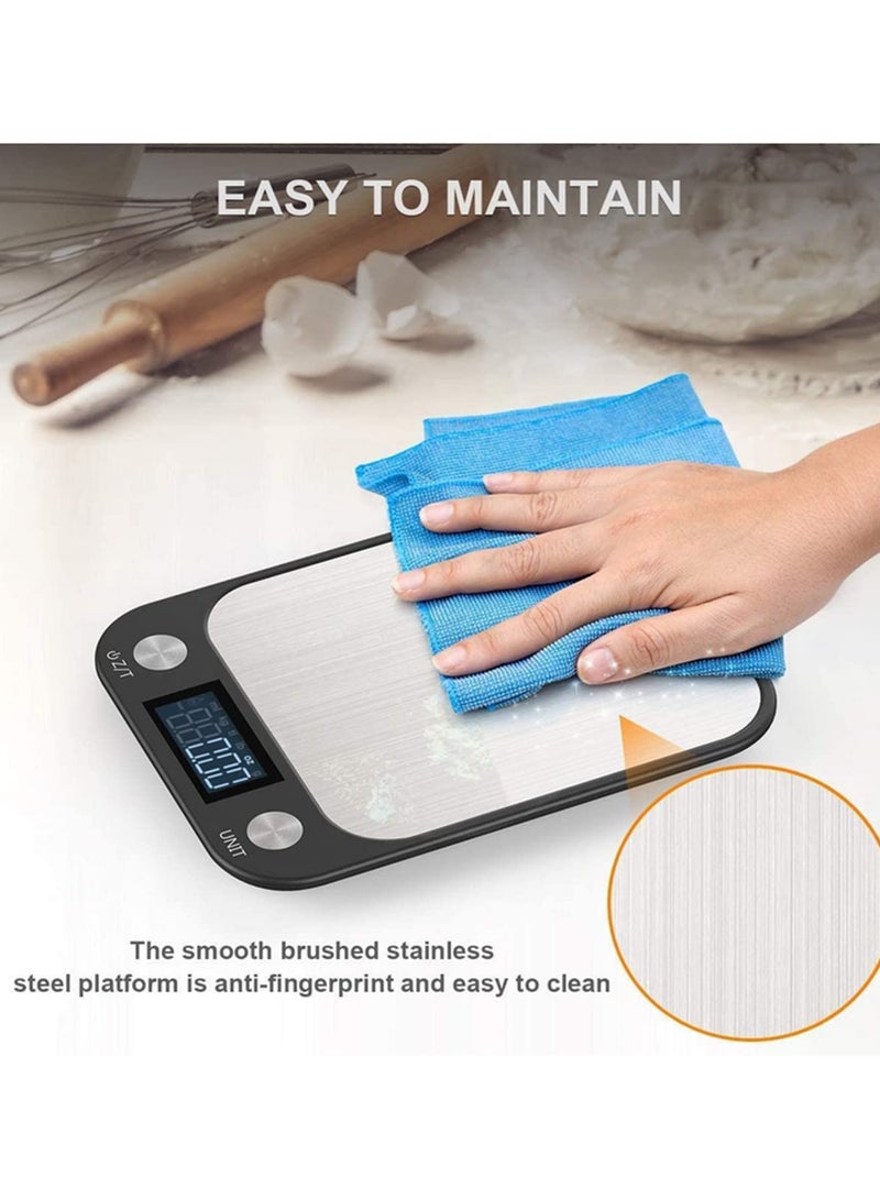 10Kg/1g Precision High Accuracy Touch on Stainless Steel Electronic Kitchen Scale Food Diet Postal Scale Digital Weighing Tools Balance for Cooking Baking - Image 5