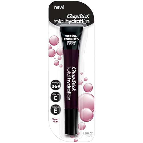 chapstick ChapStick Total Hydration Vitamin Enriched Sheer Plum Tinted Lip Oil Tube Lip Care 024 Oz