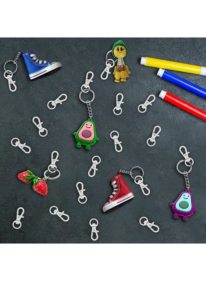 White Metal Mini Swivel Lobster Clasps (50 ) - 33mm in Length - Premium Lanyard Snap Key Hooks - Hook for Rings, Zippers, Crafts, Clips, Jewellery, Chains and Keychains - Image 4