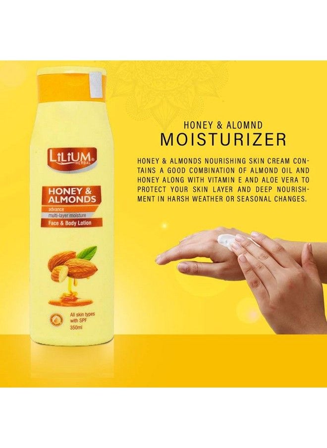 Lilium Herbal Honey & Almonds Face & Body Lotion 350Ml  - Image 3