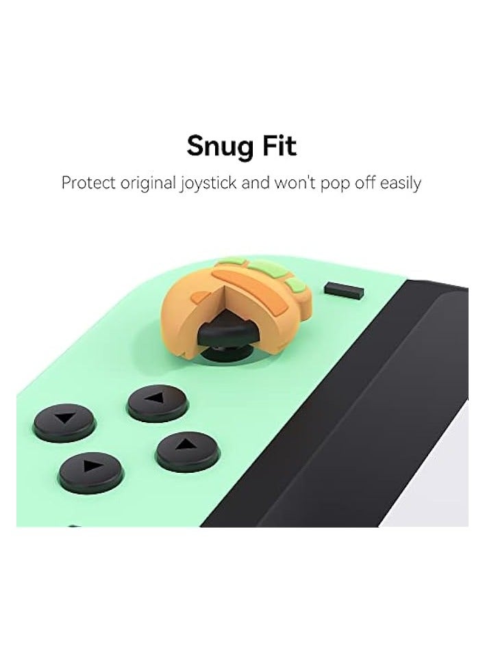 PROMASS Cute Silicone Joycon Thumb Grip Caps, Joystick Cover Compatible with Nintendo Switch/OLED/Switch Lite, 4PCS - Rabbit & Carrot - Image 3