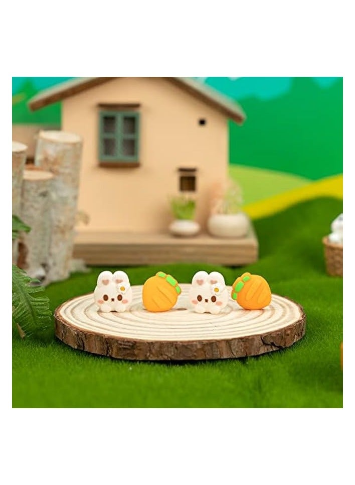 PROMASS Cute Silicone Joycon Thumb Grip Caps, Joystick Cover Compatible with Nintendo Switch/OLED/Switch Lite, 4PCS - Rabbit & Carrot - Image 5