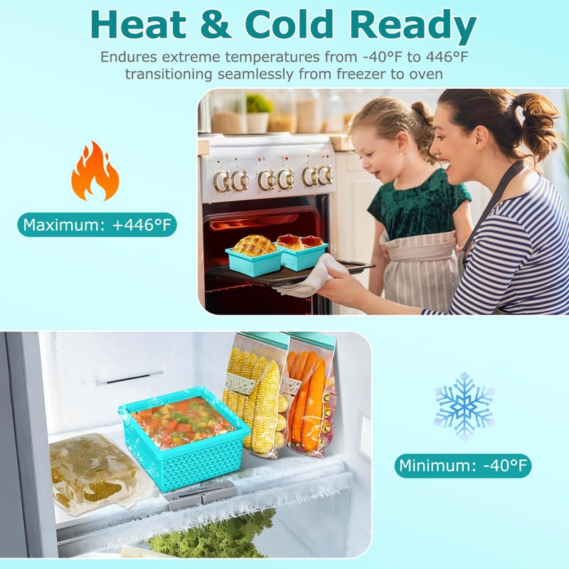 Doasuwish Silicone Freezer Molds for Soup Cube - 2-Cup Freezer Storage Container Tray with Lid,4 Pack Stackable Ice Cube Trays for Portion Control,Food Storage Meal Prep,Oven & Dishwasher Safe - Image 5