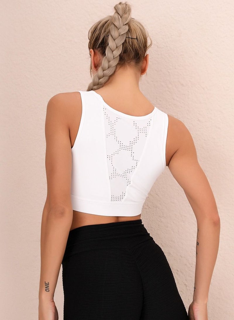 Loquat Women Quick Dry Breathable Yoga Bra White  - Image 2
