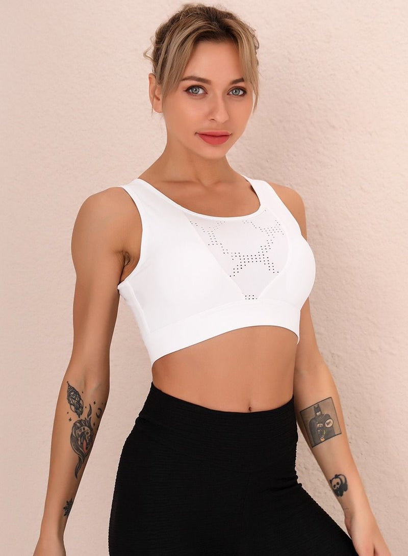 Loquat Women Quick Dry Breathable Yoga Bra White  - Image 1