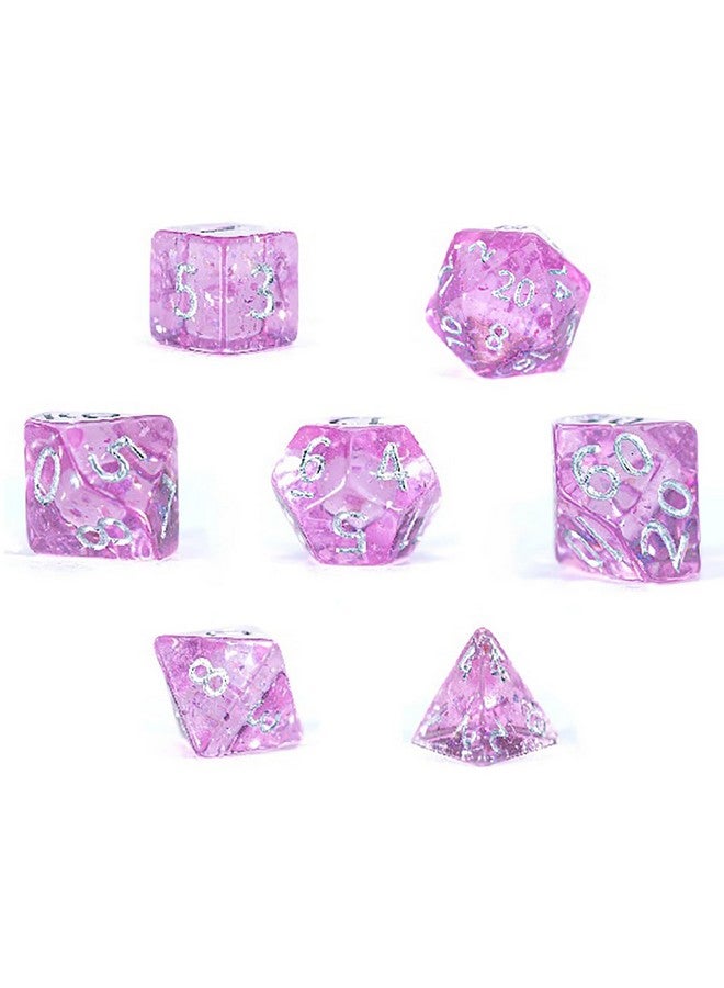 Gate Keeper Games & Dice: Mighty Tiny Dice: Orchid Buds - 7 pc - RPG Dice Set, Holographic Glitter, 12mm Resin Dice, Holographic Style Layered Dice - Image 3