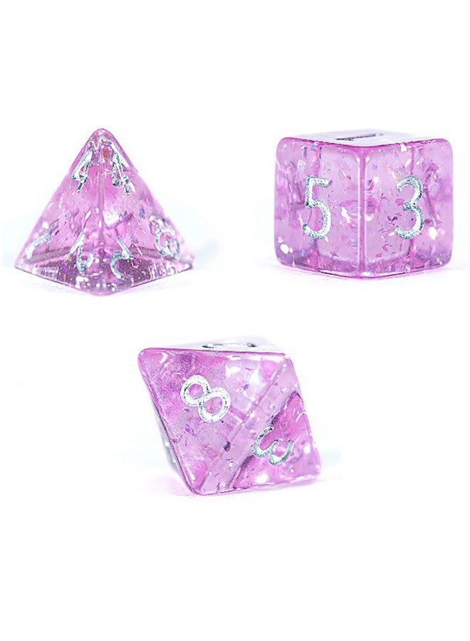 Gate Keeper Games & Dice: Mighty Tiny Dice: Orchid Buds - 7 pc - RPG Dice Set, Holographic Glitter, 12mm Resin Dice, Holographic Style Layered Dice - Image 4