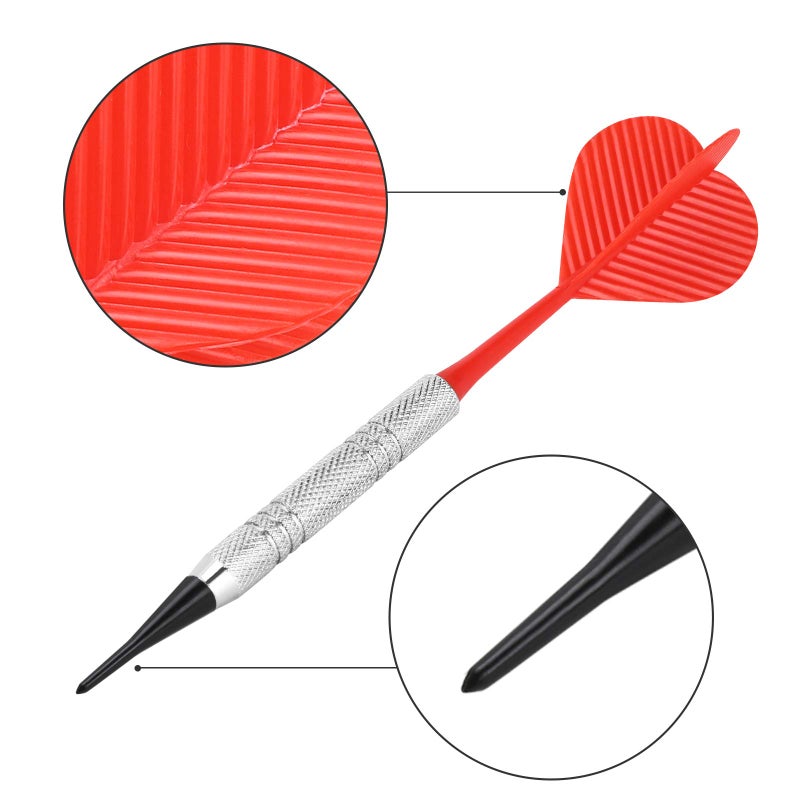 Accmor 12 Pcs Soft Tip Darts, Bar Dart, Plastic Tip Darts Set, Attach Extra 100 Black 2BA Replacement Tips, Soft Tip Darts for Electronic/Plastic Dartboard - Image 3