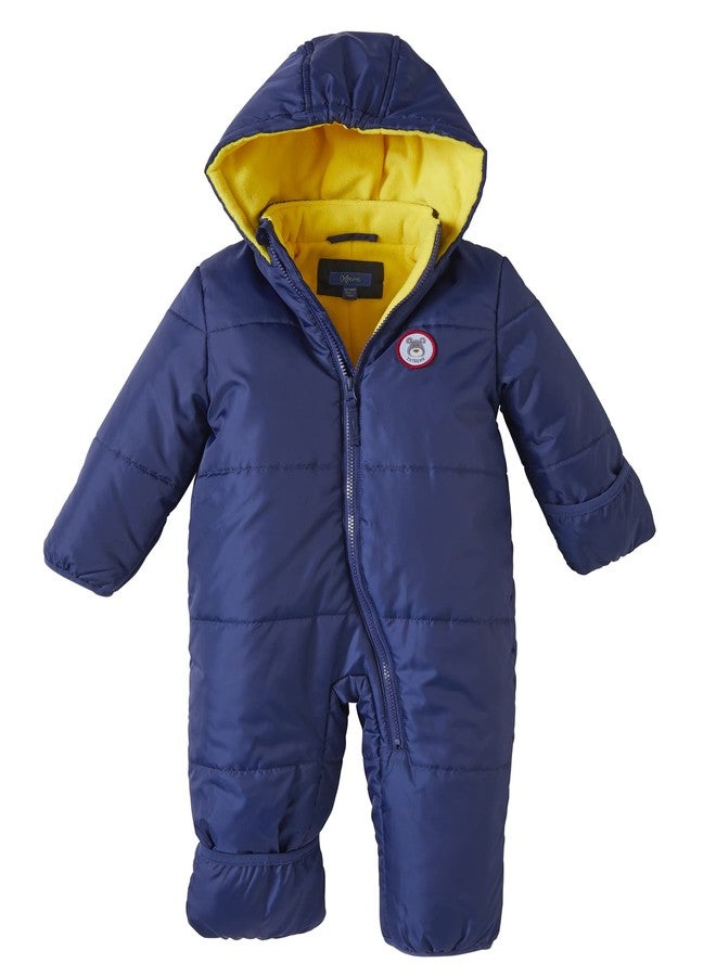 iXtreme Boys Baby Snowsuit - Wind and Water Resistant Insulated Fleece Bunting Infant Snowsuit Newborn Winter Coats, Size 9-12 Months, Navy - Image 1