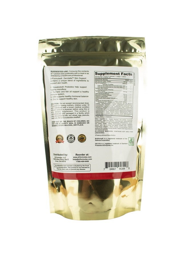 DrFormulas حزم دعم البشرة الواضحة من ديرمتلا ؛ حبوب مع الزنك والبروبيوتيك والدييم ؛ مكملات للنساء والمراهقين والرجال مع بروبيوتيك نيكسا بايوتيك والكركم وزيت السمك إمداد لمدة شهر - Image 2