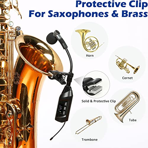 SGPRO Wireless Saxophone Microphone System, Clip-On Instrument Microphone for Sax and Trumpet, Preset EQ & Echo Level 196 Ft Transmission Rechargeable Compact Transmitter and Receiver 4.5 Hours - Image 3