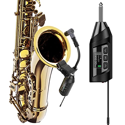 SGPRO Wireless Saxophone Microphone System, Clip-On Instrument Microphone for Sax and Trumpet, Preset EQ & Echo Level 196 Ft Transmission Rechargeable Compact Transmitter and Receiver 4.5 Hours - Image 1