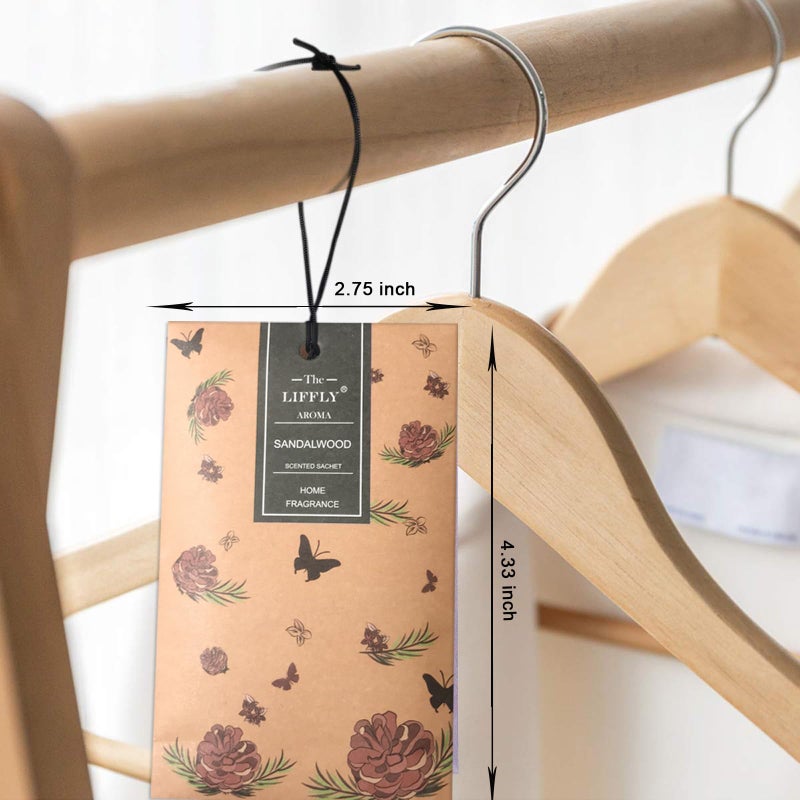 LIFFLY 14 Packs Scented Sachets Bag for Drawers and Closets Long-Lasting Home Fragrance Sachet Lavender Rose Jasmine Ocean Vanilla Sandalwood 6 Different Scent Gift Box - Image 3