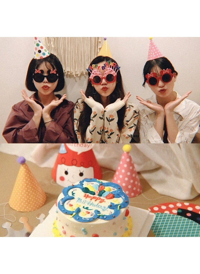 11pcs Birthday Party Cone Hats - Pompoms, Cute Cake Cone Birthday Paper Hats, Cute Crowns for Kids and Adults  - Image 4