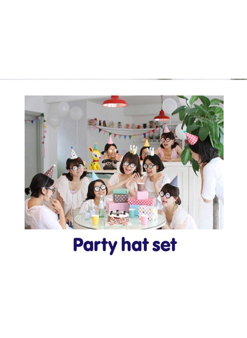 11pcs Birthday Party Cone Hats - Pompoms, Cute Cake Cone Birthday Paper Hats, Cute Crowns for Kids and Adults  - Image 3
