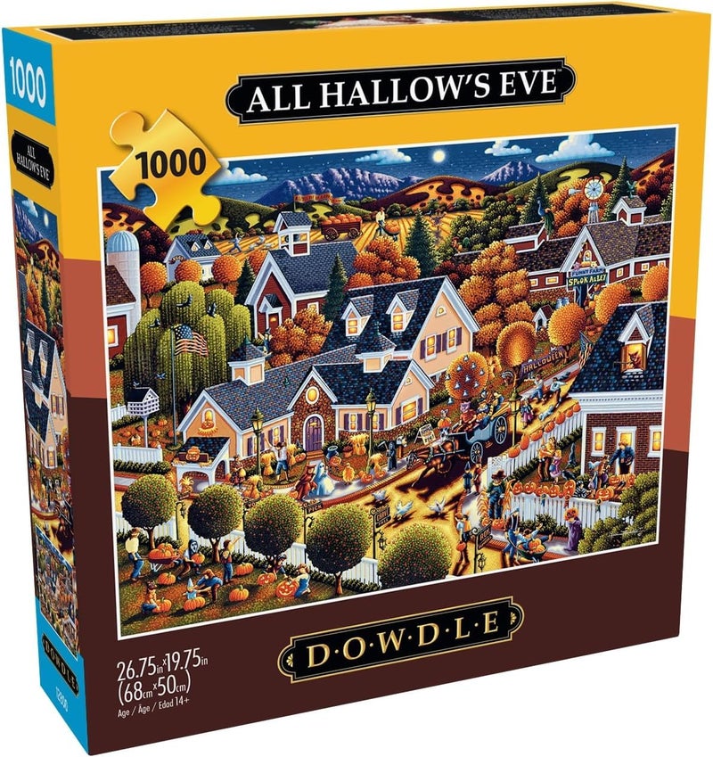 Buffalo Games – Dowdle - All Hallow's Eve- 1000 Piece Halloween Jigsaw Puzzle - Festive Puzzle for Adults Fall Artwork and Hours of Relaxing Fun - Finished Size 26.75 x 19.75 - Image 1
