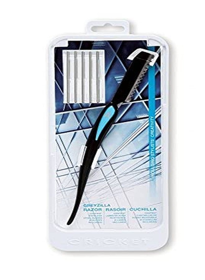 Cricket Stylist Xpressions Hair Razors for Cutting Hair, Professional Styling Razor with 6 Ultra-Sharp Stainless Steel Blades, Lightweight Design & Reusable Storage Case, Greyzilla - Image 3