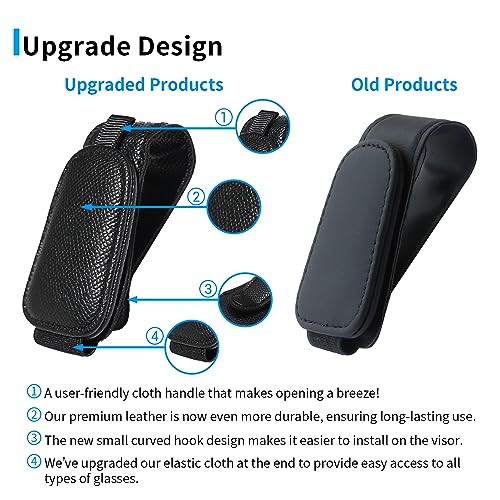 Yuoyar 2 Packs Magnetic Sunglass Holder for Car Visor - Universal Sunglasses Clip for Different Size Eyeglasses - Convenient Interior Car Accessories (Black) - Image 2