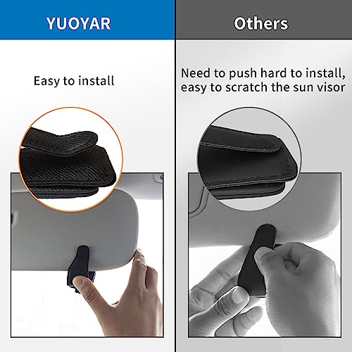 Yuoyar 2 Packs Magnetic Sunglass Holder for Car Visor - Universal Sunglasses Clip for Different Size Eyeglasses - Convenient Interior Car Accessories (Black) - Image 3