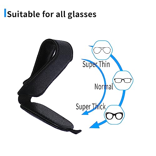 Yuoyar 2 Packs Magnetic Sunglass Holder for Car Visor - Universal Sunglasses Clip for Different Size Eyeglasses - Convenient Interior Car Accessories (Black) - Image 5