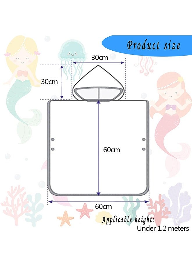 Kids Beach Towels Hooded, Hooded Towel，Microfiber Super Soft Robe Quick Dry，Poncho Bathrobe for Girls Travel Swim Bath - Image 2