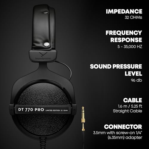 Beyer Dynamic beyerdynamic DT 770 Pro 32 ohm Limited Edition Professional Studio Headphones - Image 3