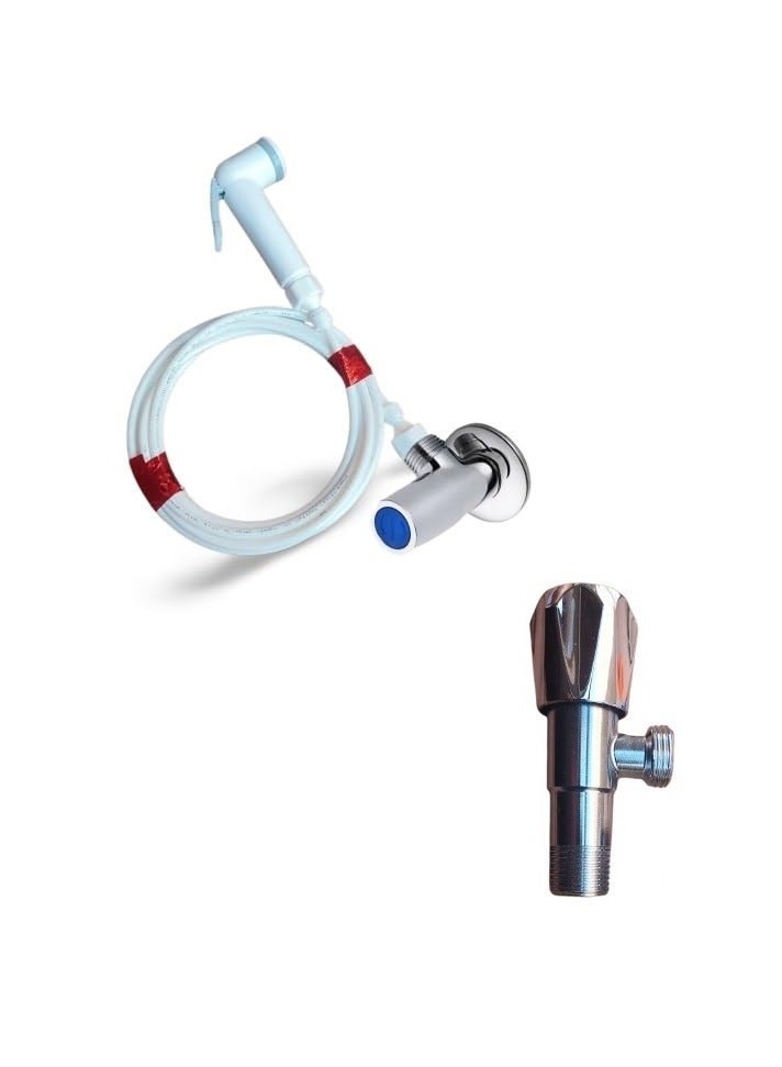 Shams Corner valve + 10 meters, economical water hose of 6 mm for water. It is necessary for various uses in the home, for washing walls or washing the air conditioner. The desert air conditioner can be filled. The water pressure is suitable for the house, not the gardens or stairs. - Image 1